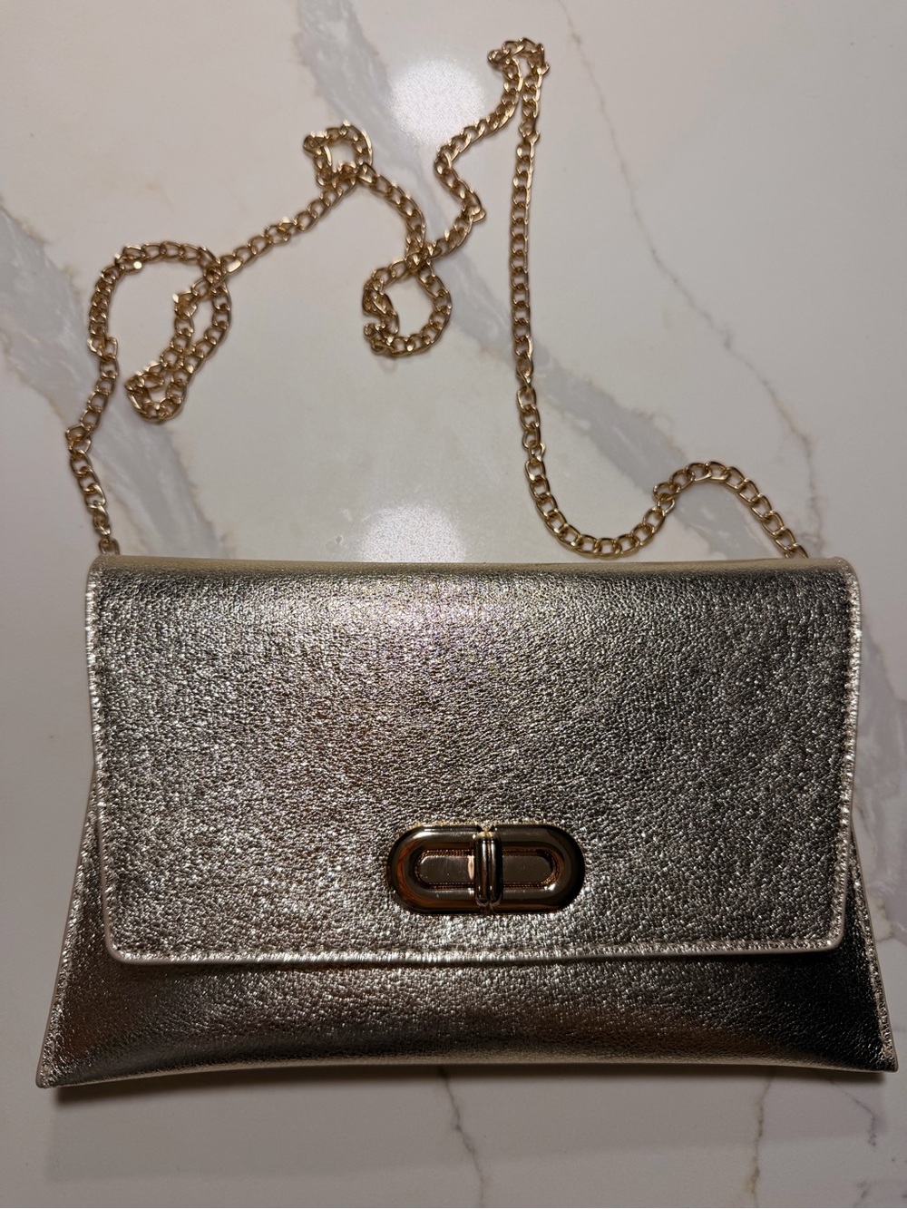 Bakers Metallic Gold Chain Crossbody Bag